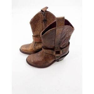 Ariat Unbridled Roper Brown Leather Harness Ankle Boots 10007063 Womens 5.5B